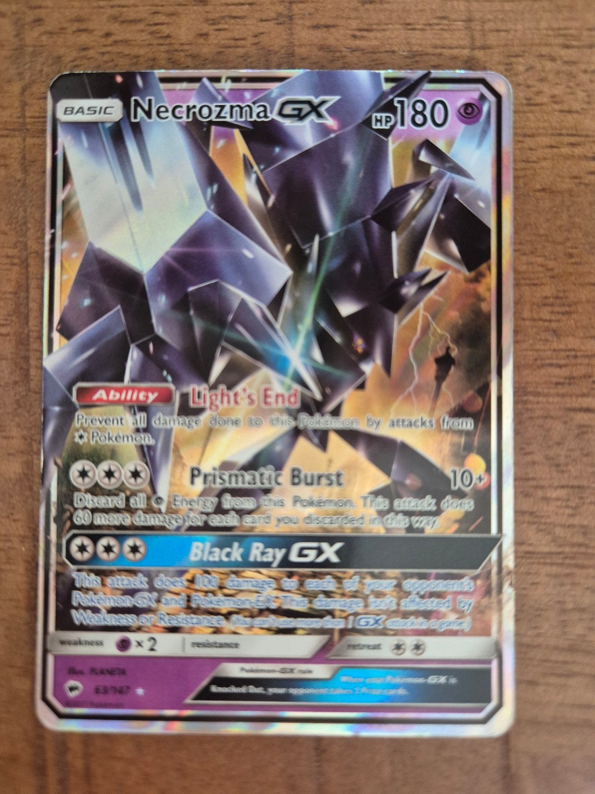 Necrozma GX Pokémon Kaart - 063/163, Ophalen of Verzenden, Gebruikt, Losse kaart, Foil
