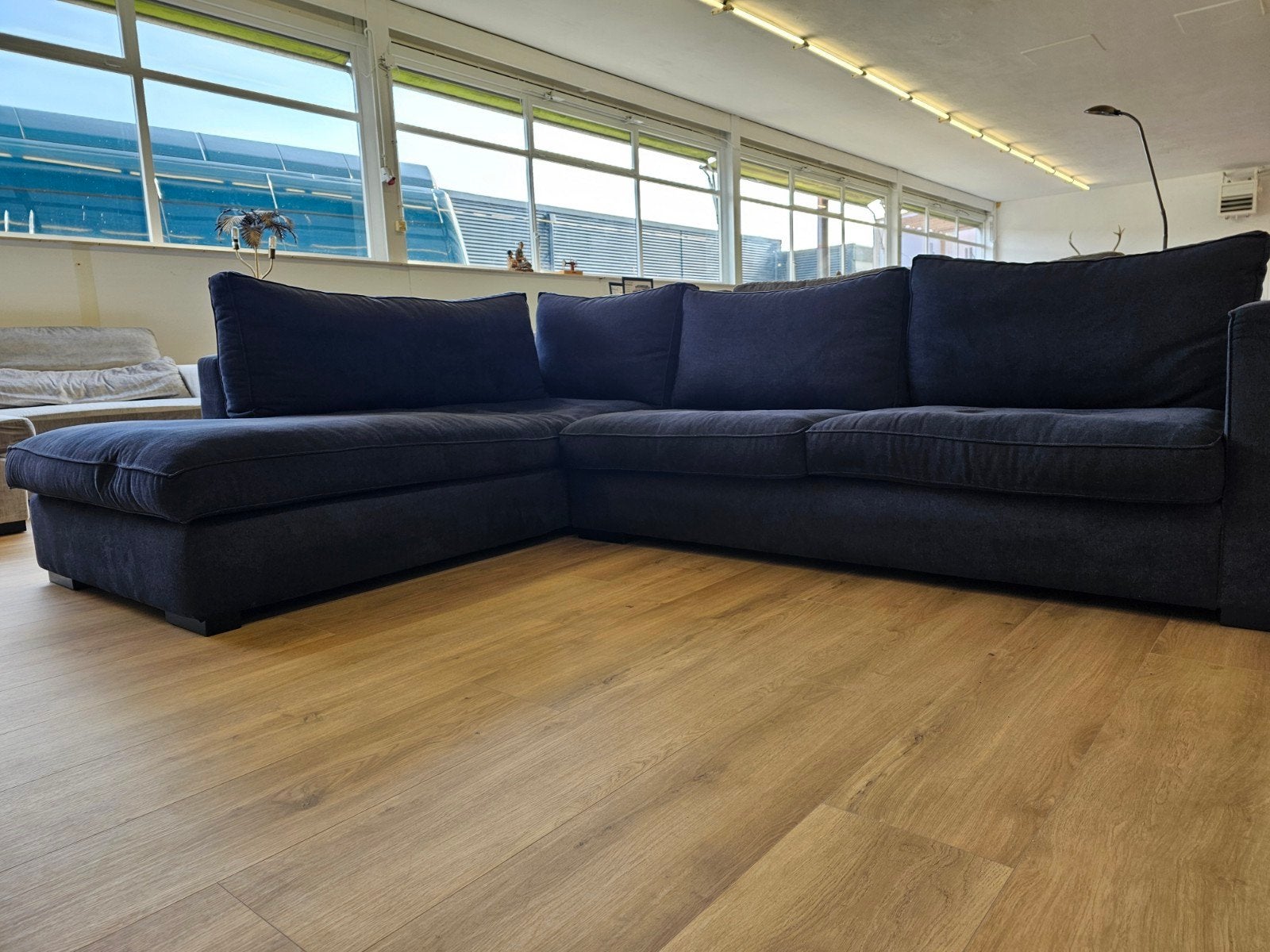 Goosens - Hoekbank  - navy blue, 125 cm of meer, 125 cm of meer, Zo goed als nieuw, Info@homefriesland.nl