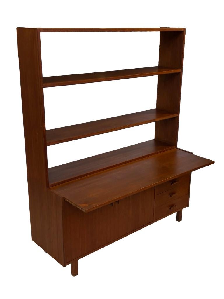Vintage Wandmeubel Boekenkast Zweden Teak Design, Gebruikt, Met deur(en), Vintage, Vintage