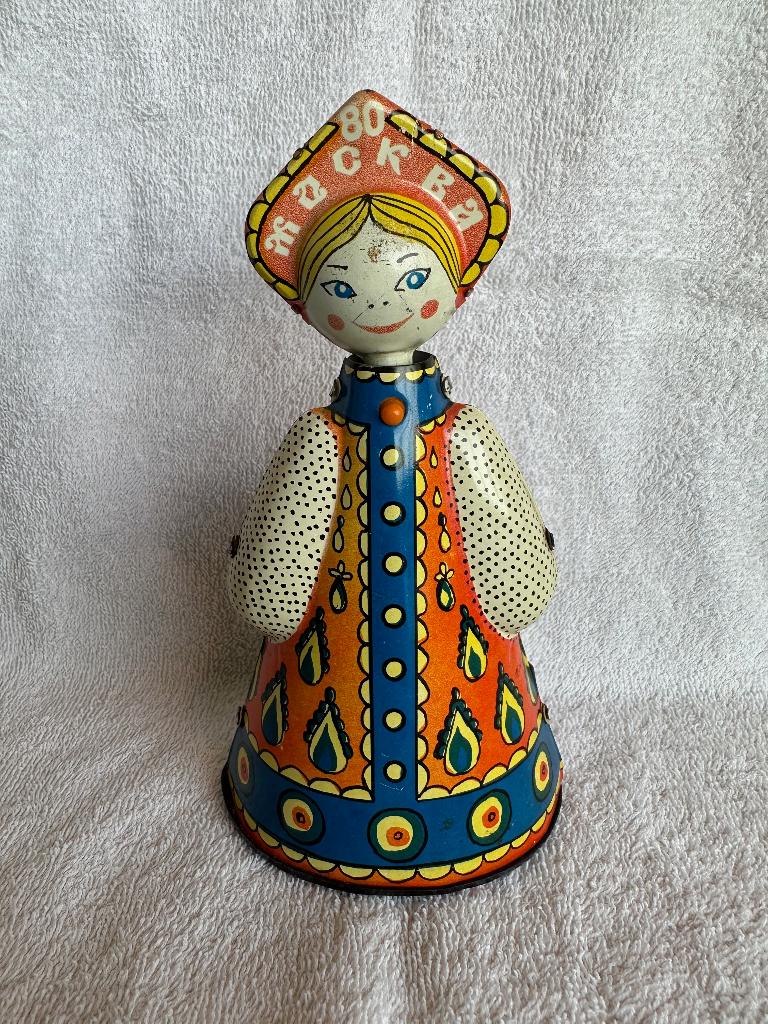 Vintage blikken opwindbare Matryoschka (1980), Antiek en Kunst, Antiek | Speelgoed, Ophalen of Verzenden