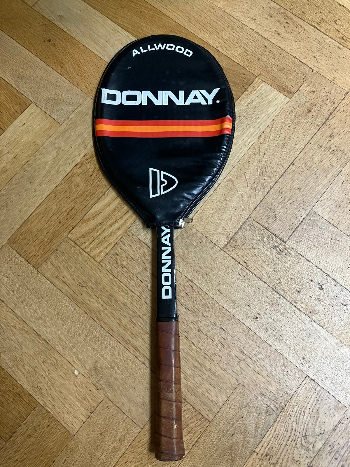 Vintage Donnay Borg Pro Tennisracket met hoes, Ophalen, Gebruikt, Racket