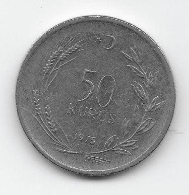 Turkije 50 kurus 1975 KM# 899, Ophalen of Verzenden, Midden-Oosten, Losse munt