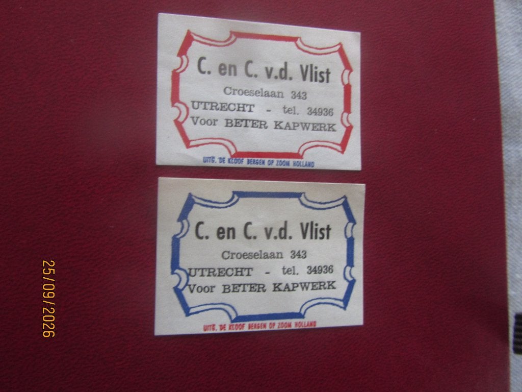 C en C v/d Vlist Croeselaan Utrecht, Ophalen of Verzenden, Gebruikt, Luciferdoosjes of -merken