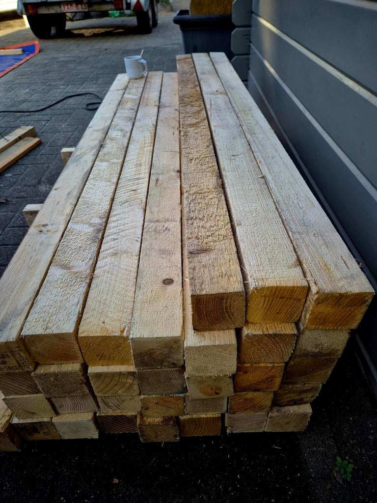 Partij Vurenhouten Kepers, Gebruikt, 200 tot 250 cm, 50 mm of meer, Balk