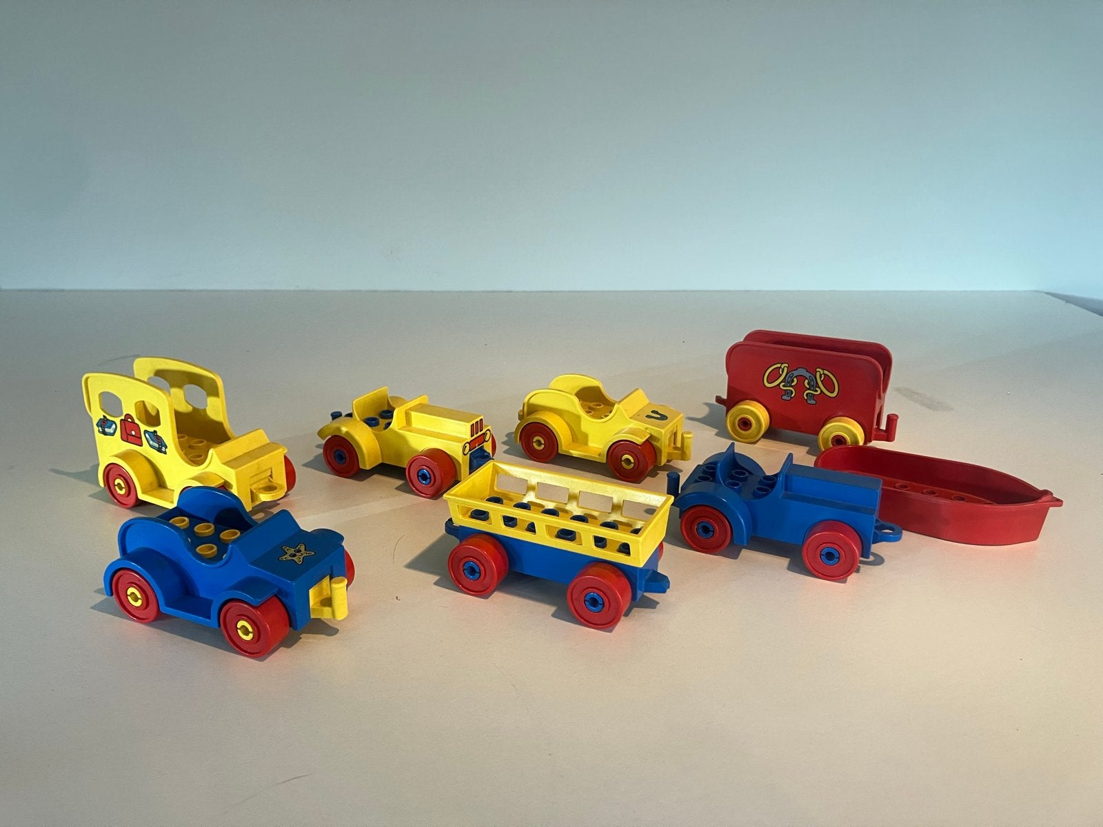 Grote set vintage Duplo: voertuigen, dieren, poppetjes en me, Ophalen of Verzenden, Gebruikt, Overige merken
