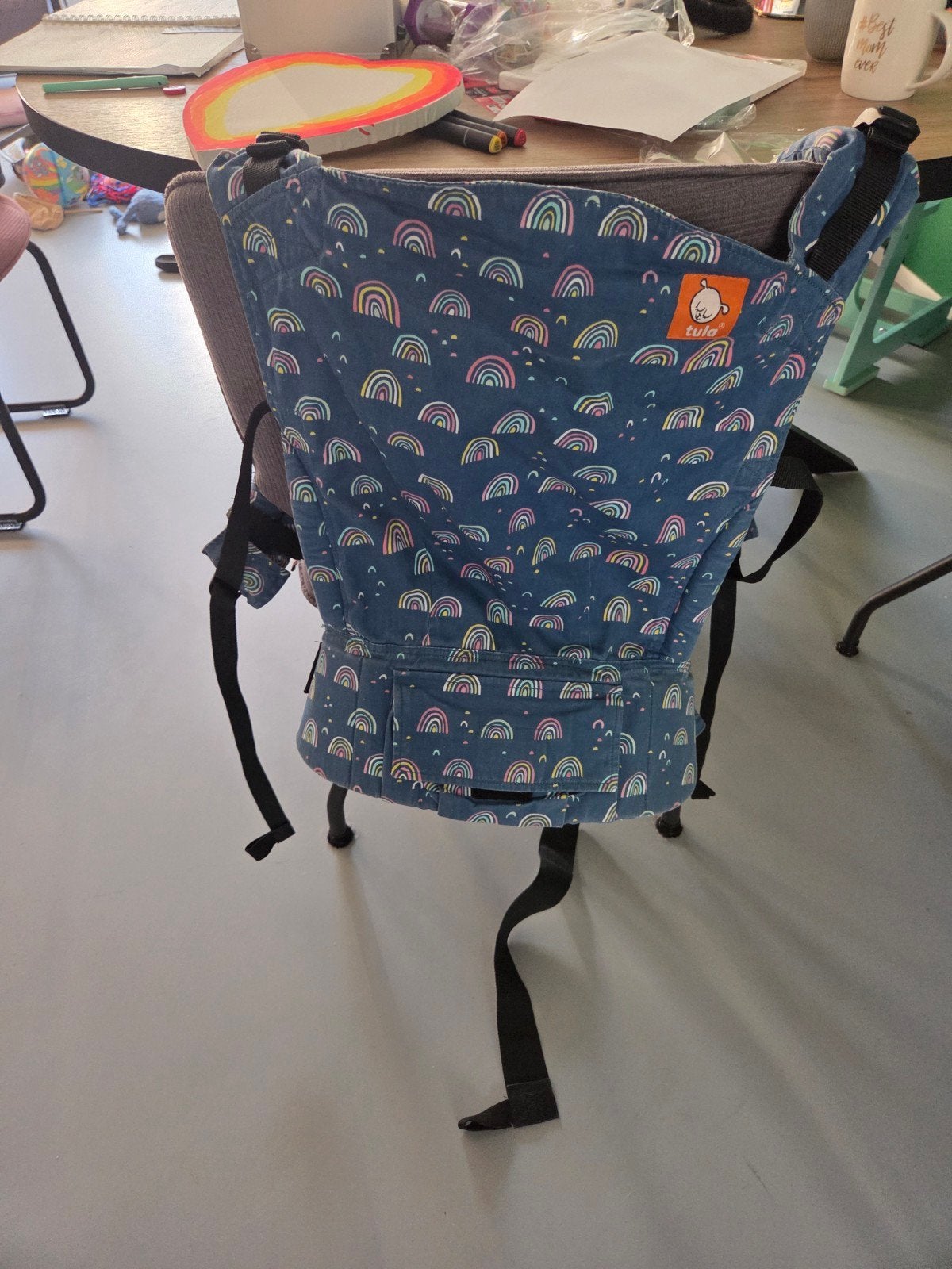 Tula Draagzak met regenboogjes - Zo goed als nieuw, Overige merken, Buik of Rug, Ophalen of Verzenden, Zo goed als nieuw