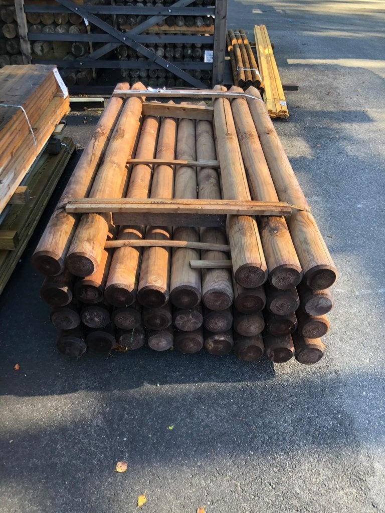 Grenen palen gepunt en gekruind 225cm Ø12 cm nr. 794, Ophalen, Nieuw, 180 tot 250 cm, Palen