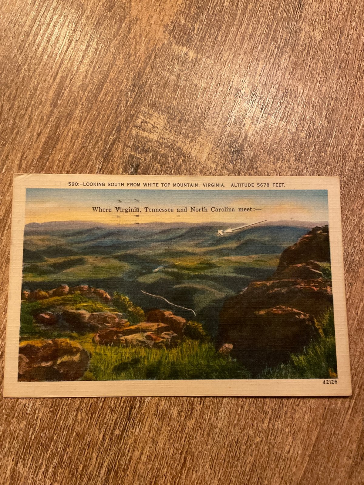Vintage Ansichtkaart White Top Mountain, Virginia (1920-1940, Ophalen of Verzenden, Gelopen, Buiten Europa