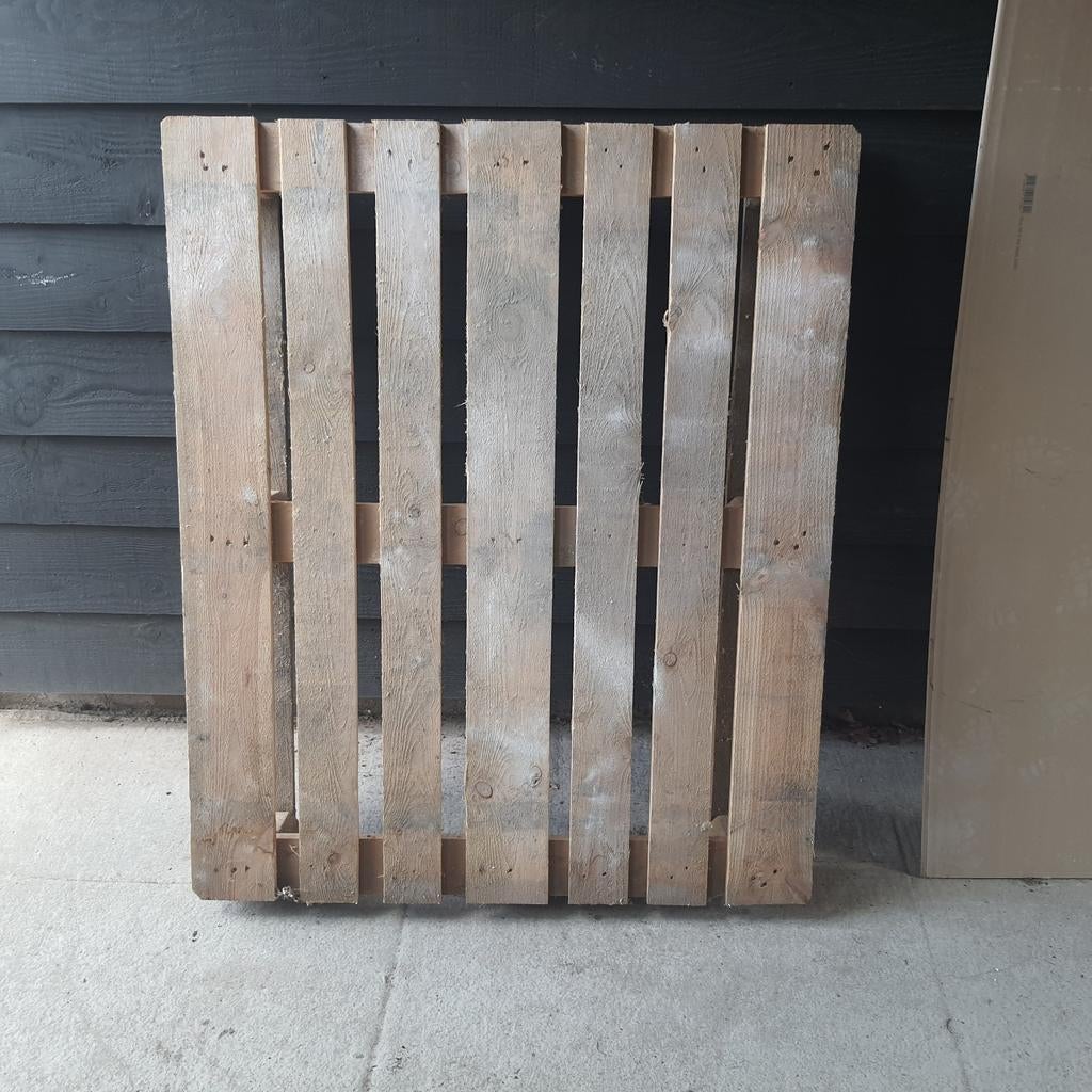 Stevige houten pallet 100x120, Doe-het-zelf en Verbouw, Hout en Planken, Ophalen, Zo goed als nieuw