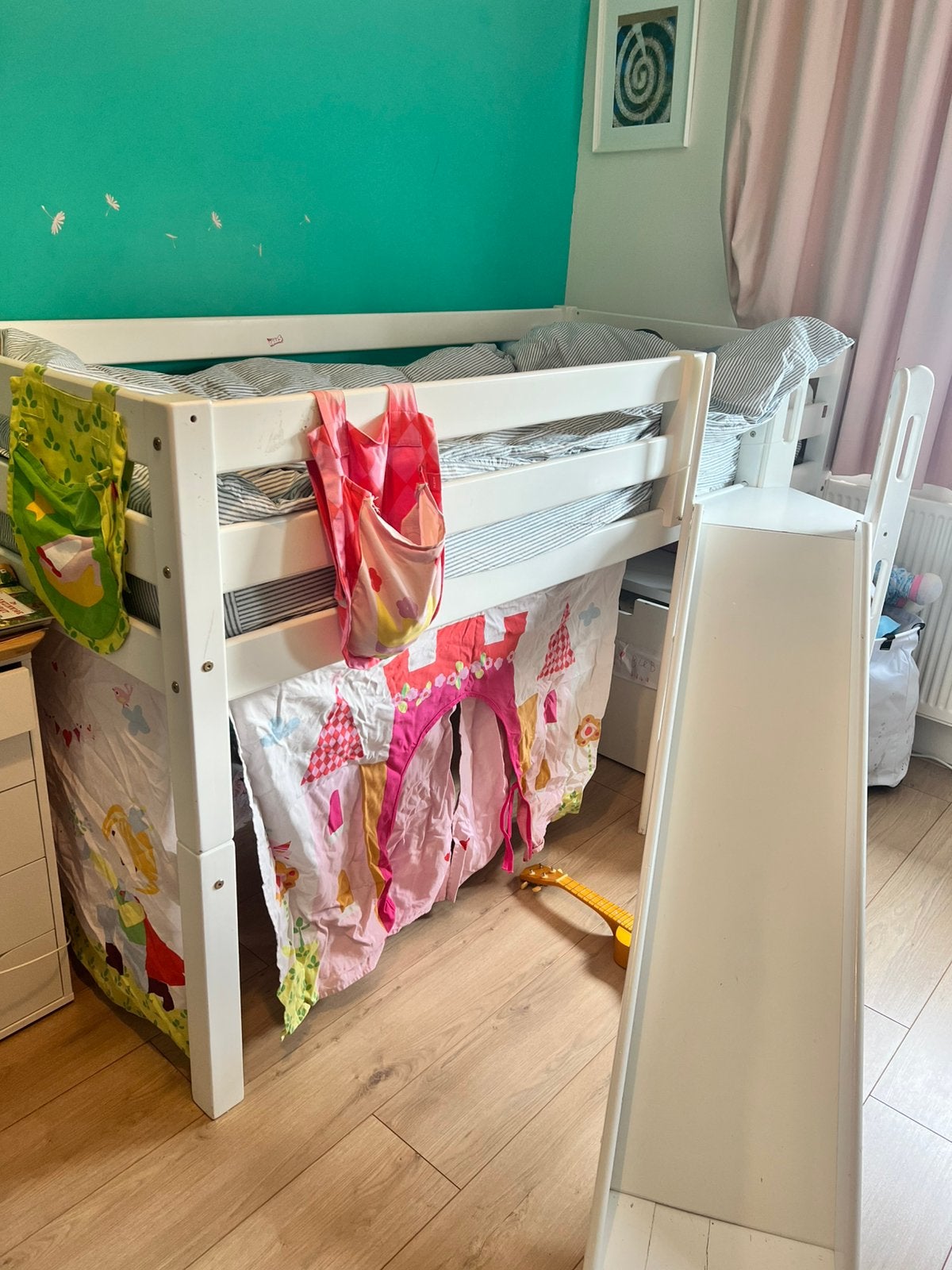 Half hoogslaper flexa/melita met bedtent -GRATIS, Kinderen en Baby's, Kinderkamer | Stapelbedden en Hoogslapers, Ophalen, Gebruikt