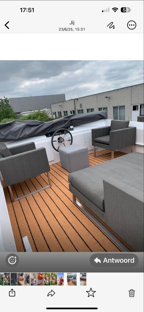 Kunstboottapijt Teaklook - 4m breed, per strekkende meter, Watersport en Boten, Accessoires en Onderhoud, Ophalen, Nieuw, Interieur en Kussens