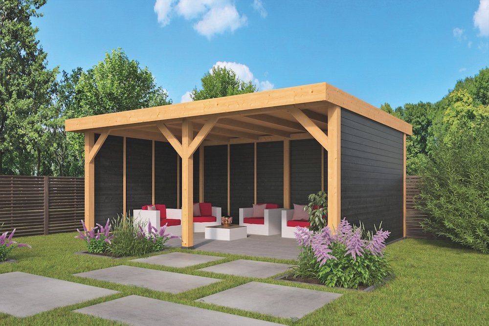 Douglas overkapping 600x390cm, Planken, Ophalen of Verzenden, Zo goed als nieuw, Hardhout