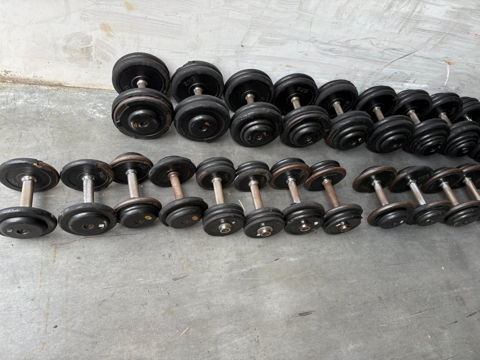 Dumbbell set beschadigd 6-40 kg dumbbells, Ophalen, Dumbbell, Gebruikt, Dumbbells beschadigd