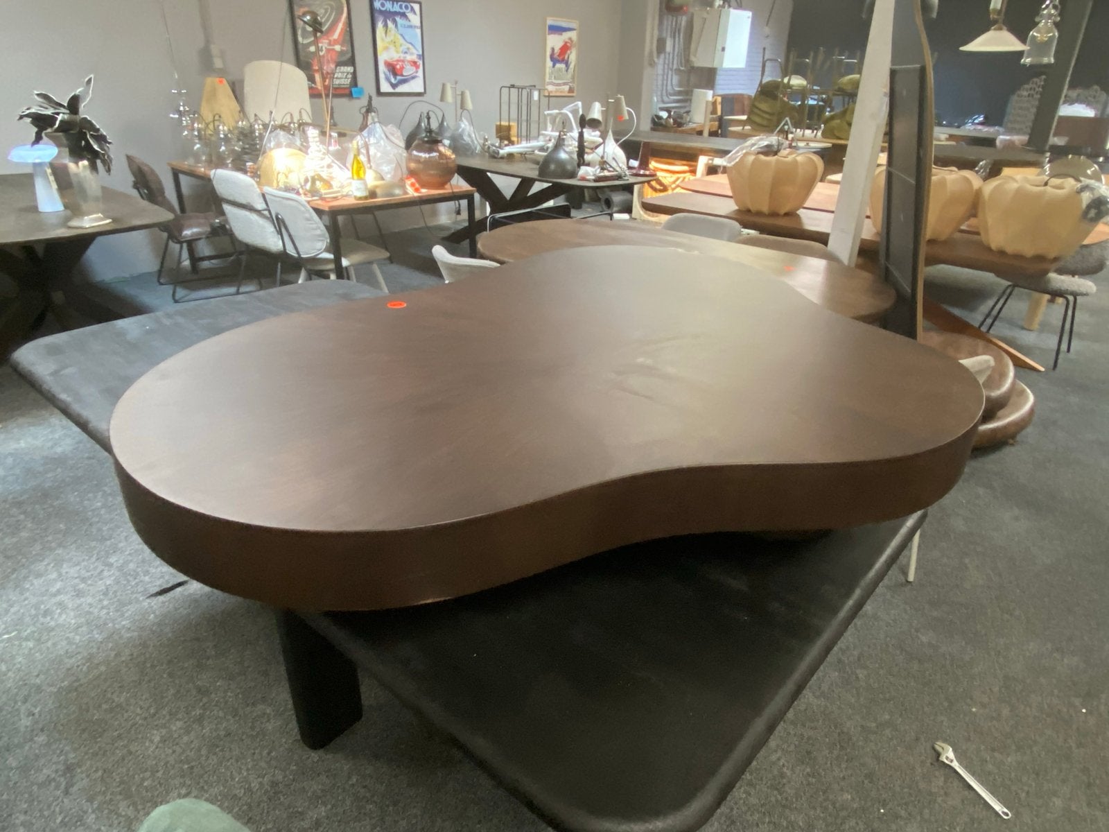 Organische Walnoot Salontafel 150x110 cm bobby, Ophalen, 100 tot 150 cm, Nieuw, 150 tot 200 cm