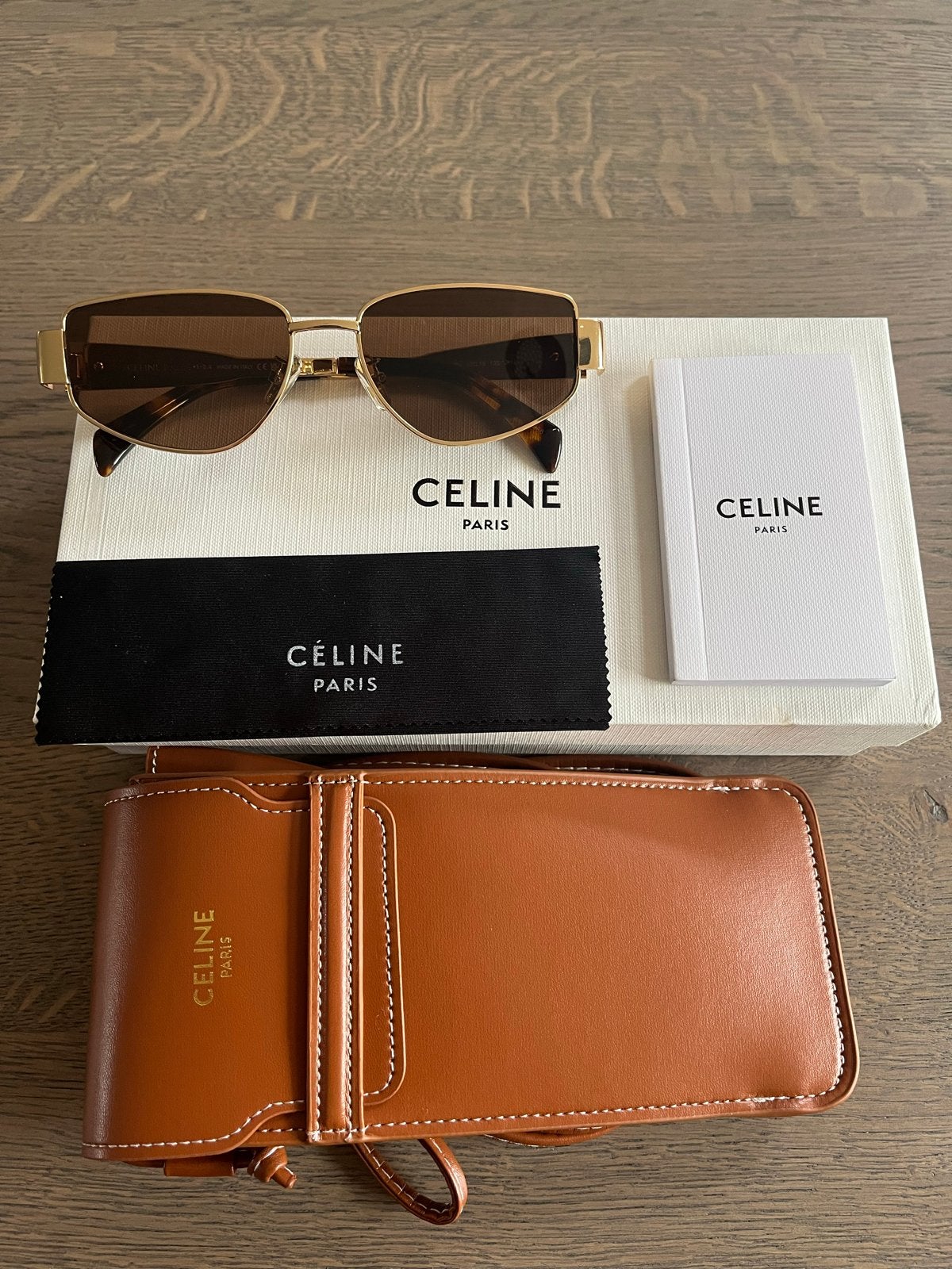 Celine Zonnebril CL40293U Goud Bruin Triomphe, Overige merken, Zonnebril, Bruin, Verzenden