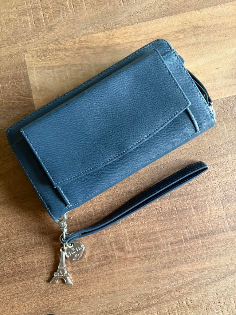 Portemonne By LouLou donkerblauw leer - zeer goede staat, Sieraden, Tassen en Uiterlijk, Portemonnees, Ophalen, Zo goed als nieuw