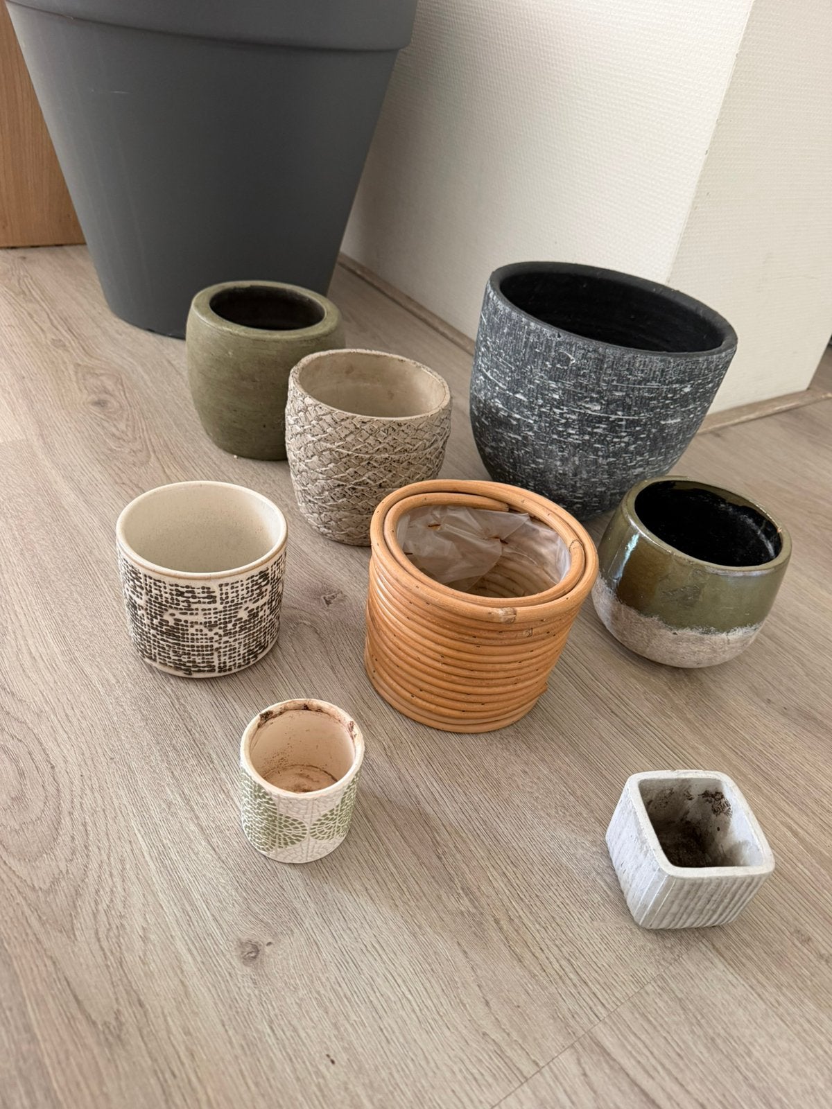 Set mooi bloempotten., Ophalen, Rond, Zo goed als nieuw, Aardewerk