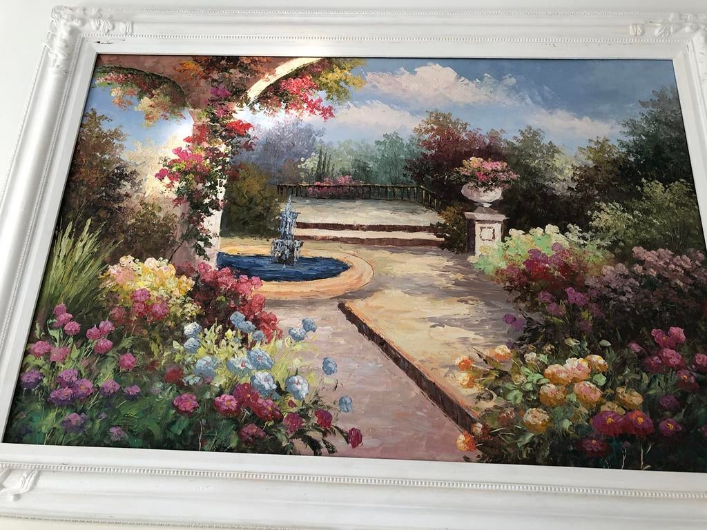 Heerlijk zomers groot schilderij, Antiek en Kunst, Kunst | Schilderijen | Klassiek, Ophalen