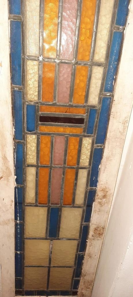 Antiek glas en lood raam., Antiek en Kunst, Antiek | Glas en Kristal, Ophalen