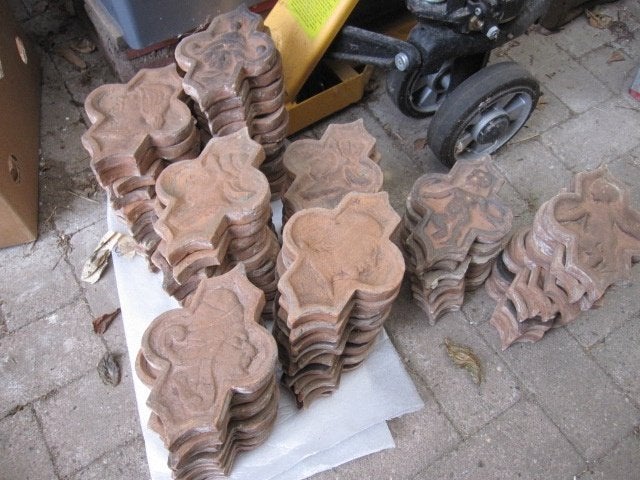 88 antieke haardtegels, 6 verschillende figuren vuurvast, Ophalen, Zo goed als nieuw, Overige typen