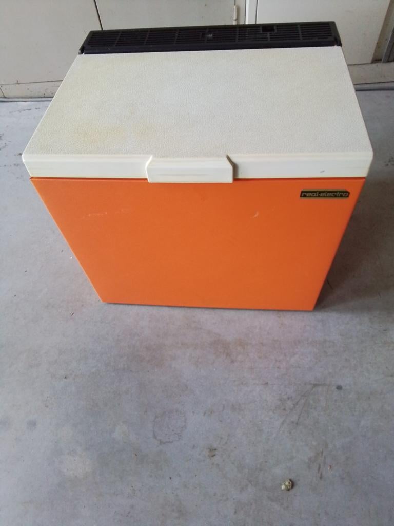 Vintage Real-Electro elektrische Koelbox - Oranje, Caravans en Kamperen, Ophalen, Gebruikt, Koelelement