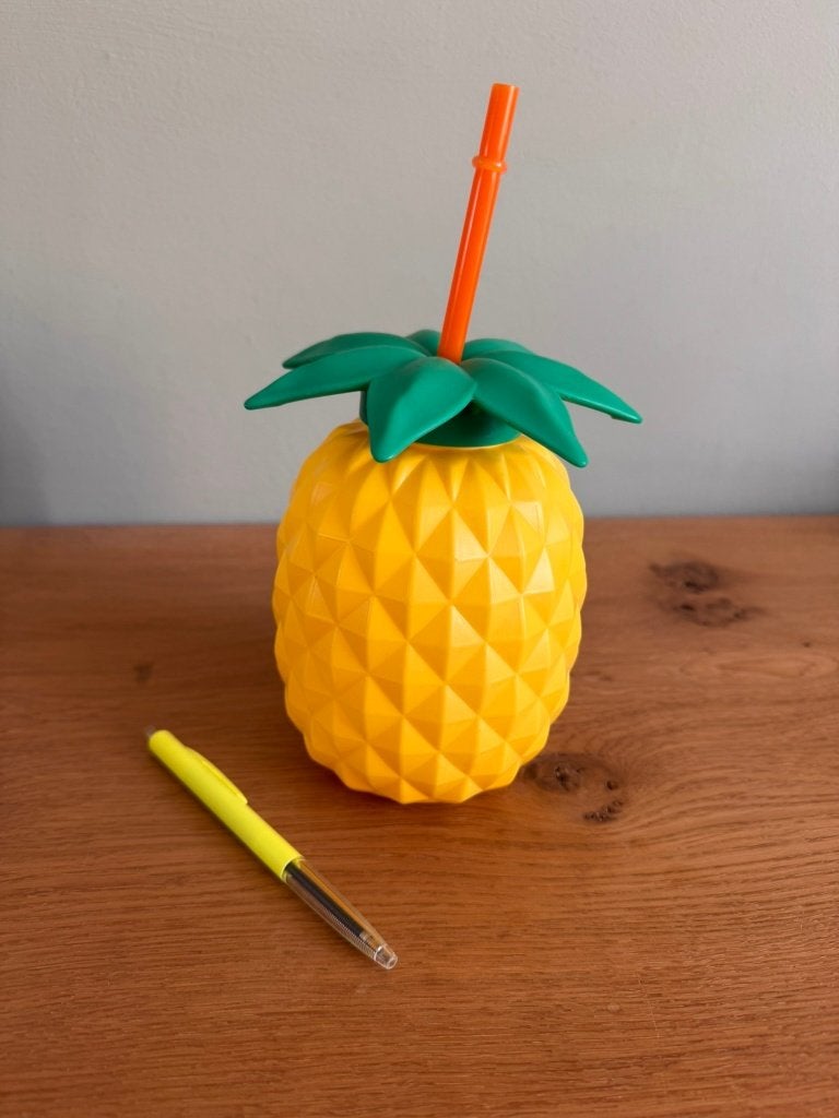 Ananas Drinkbeker met Rietje Nieuw, Ophalen of Verzenden, Nieuw