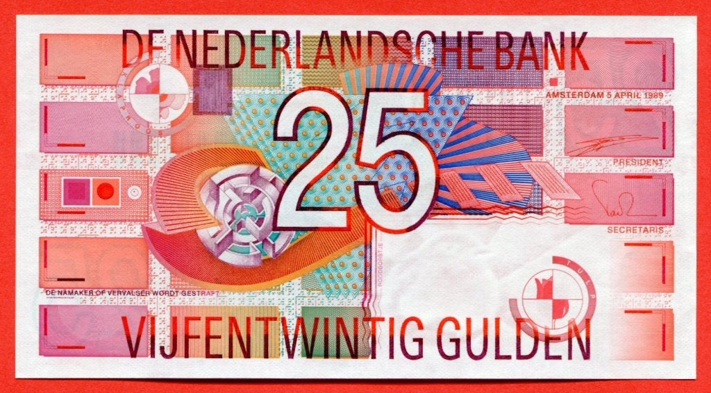 25 Gulden Bankbiljet 1989 (PL 71.a), Ophalen of Verzenden, 25 gulden, Los biljet