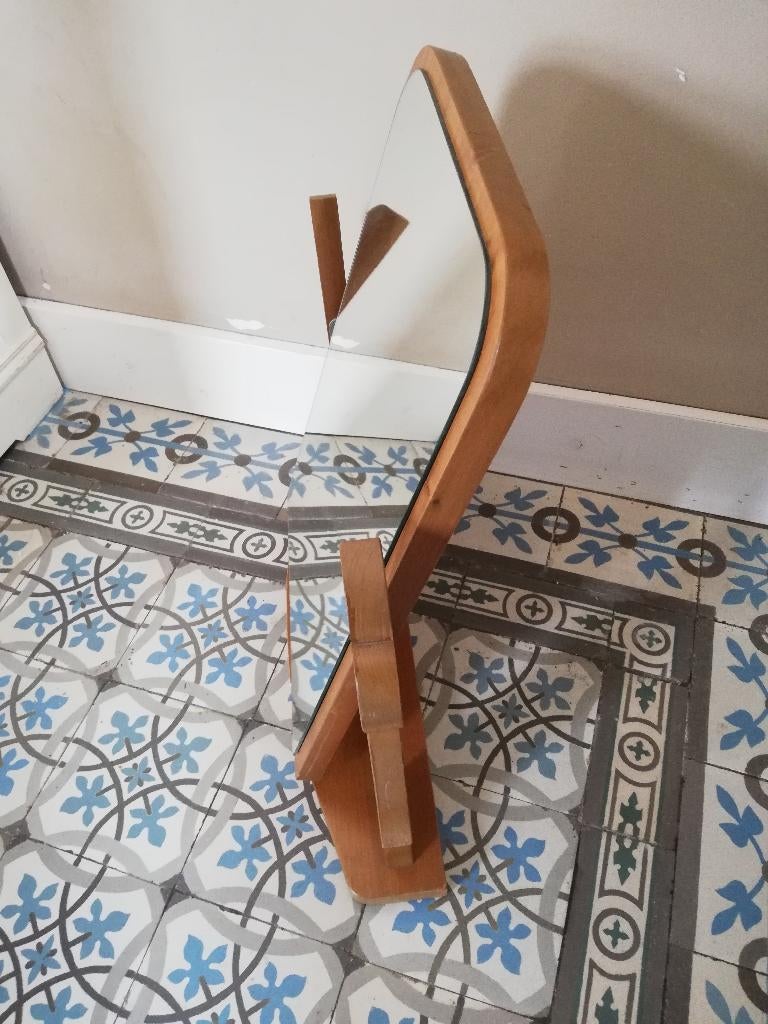 Handige vintage kapspiegel, zo op tafel of kastje 54x54cm, Huis en Inrichting, Woonaccessoires | Spiegels, Ophalen, Zo goed als nieuw