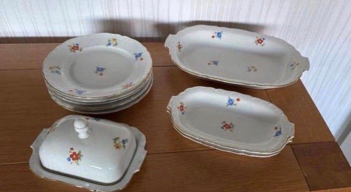 Vintage Tsjechoslowaaks Porseleinen Ontbijtservies, Ophalen of Verzenden