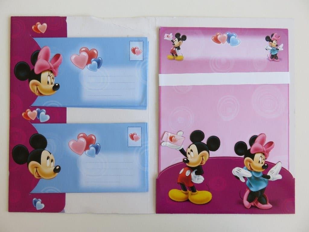 Mickey & Minnie Mouse briefpapier (8 vellen en 8 enveloppen), Ophalen of Verzenden, Zo goed als nieuw, Knutselen