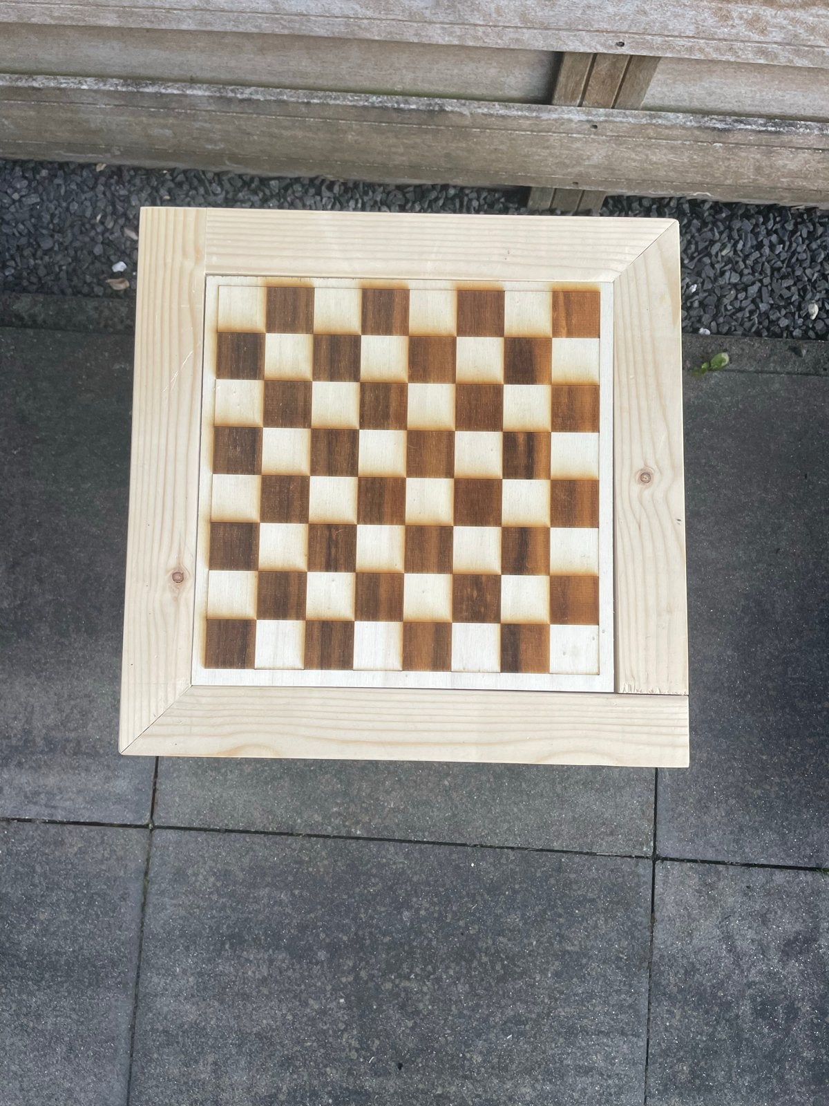 Handgemaakte Speltafel: Monopoly & Schaken (40x40x43cm), Hobby en Vrije tijd, Een of twee spelers, Ophalen, Gebruikt