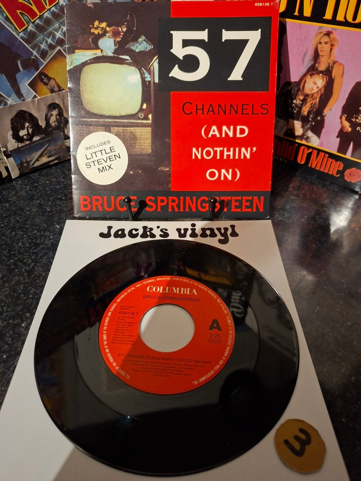 Bruce Springsteen - 57 Channels   1992, 7 inch, Ophalen of Verzenden, Zo goed als nieuw, Beschermende buitenhoes