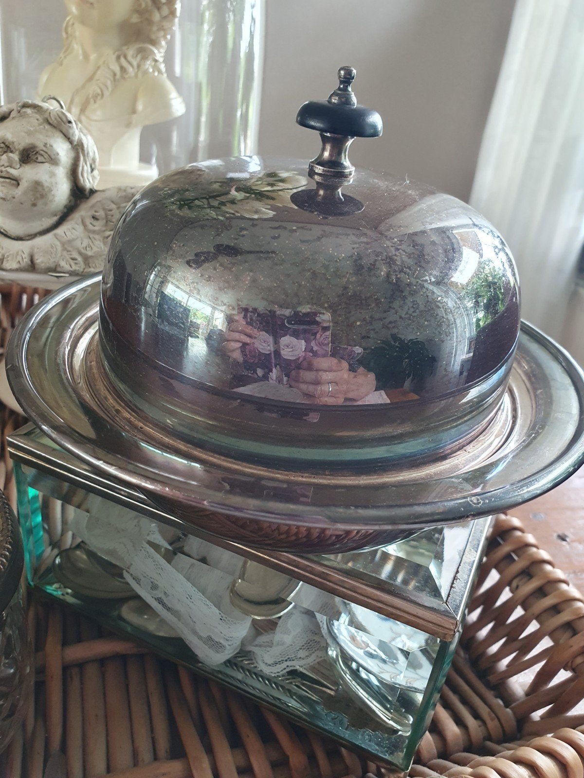 Antieke verzilverde kleine cloche van Kingsway Plate ,1952 E, Ophalen of Verzenden, Zilver