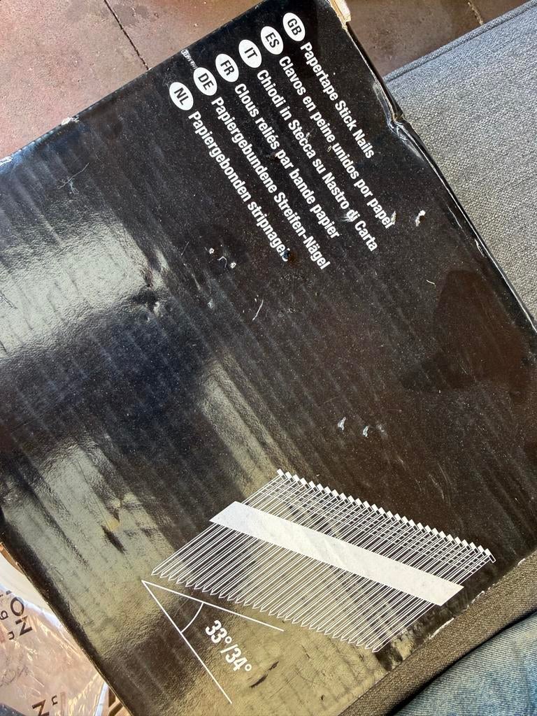 Papertape Stripnagels 33-34 graden voor Spijkerpistool, Ophalen of Verzenden, Nieuw