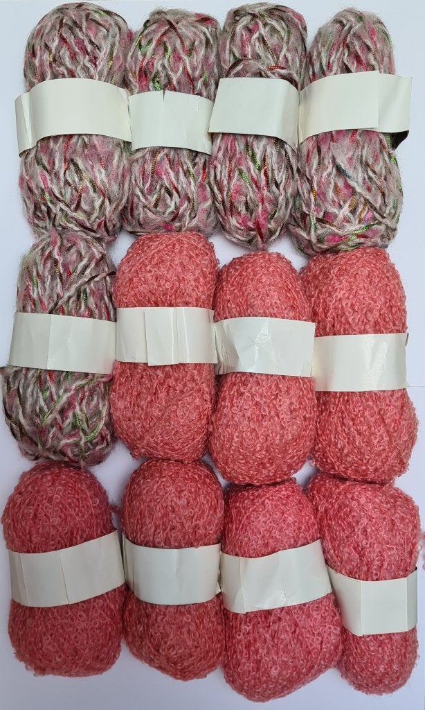 12 bolletjes zalm kleur en 5 bolletjes gemêleerd, Ophalen, Nieuw, Breien of Haken, Wol of Garen
