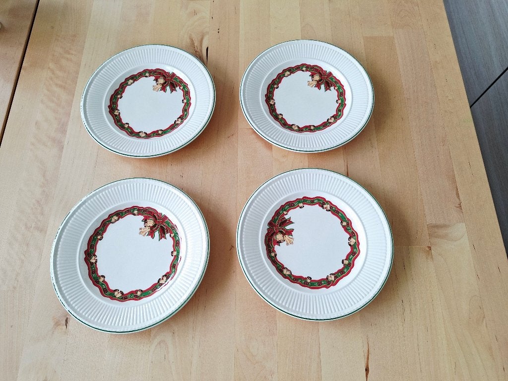 4 gebakschoteltjes Wedgwood Queen's Ware Edme Christmas Time, Ophalen of Verzenden
