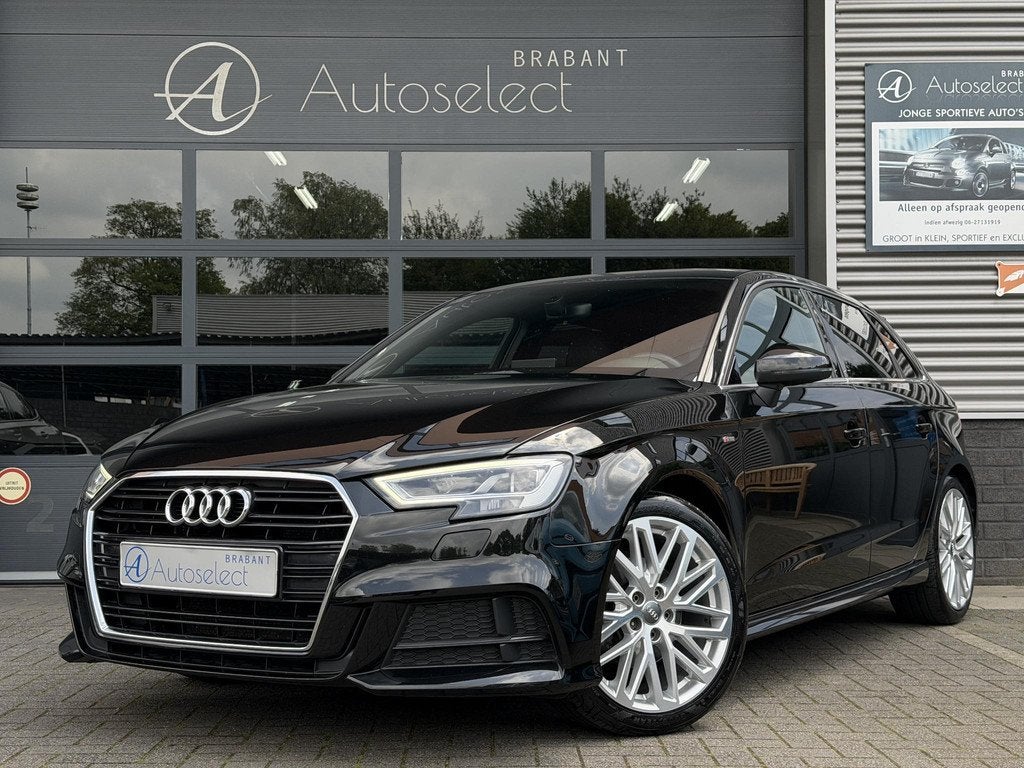 Audi A3 Sportback 1.5 TFSI CoD S-Line LED | Cruise | Dealer, Gebruikt, 150 pk, Leder en Stof, Zwart