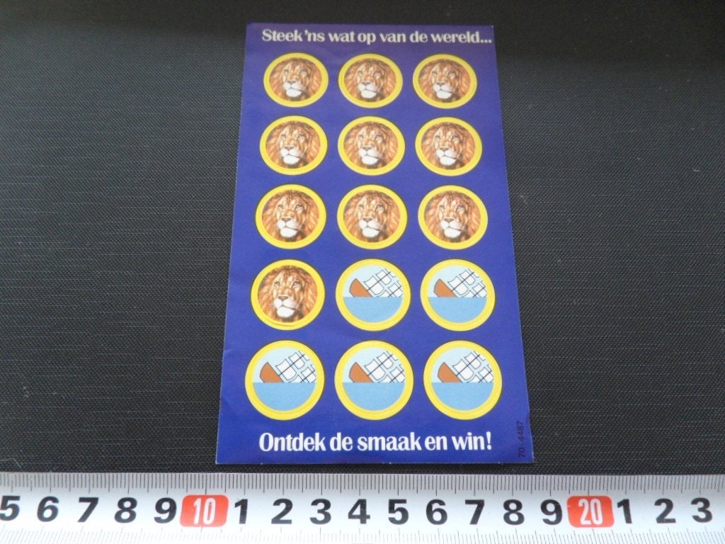 sticker set leeuw tabak shag samson ontdek de smaak en win, Ophalen, Zo goed als nieuw