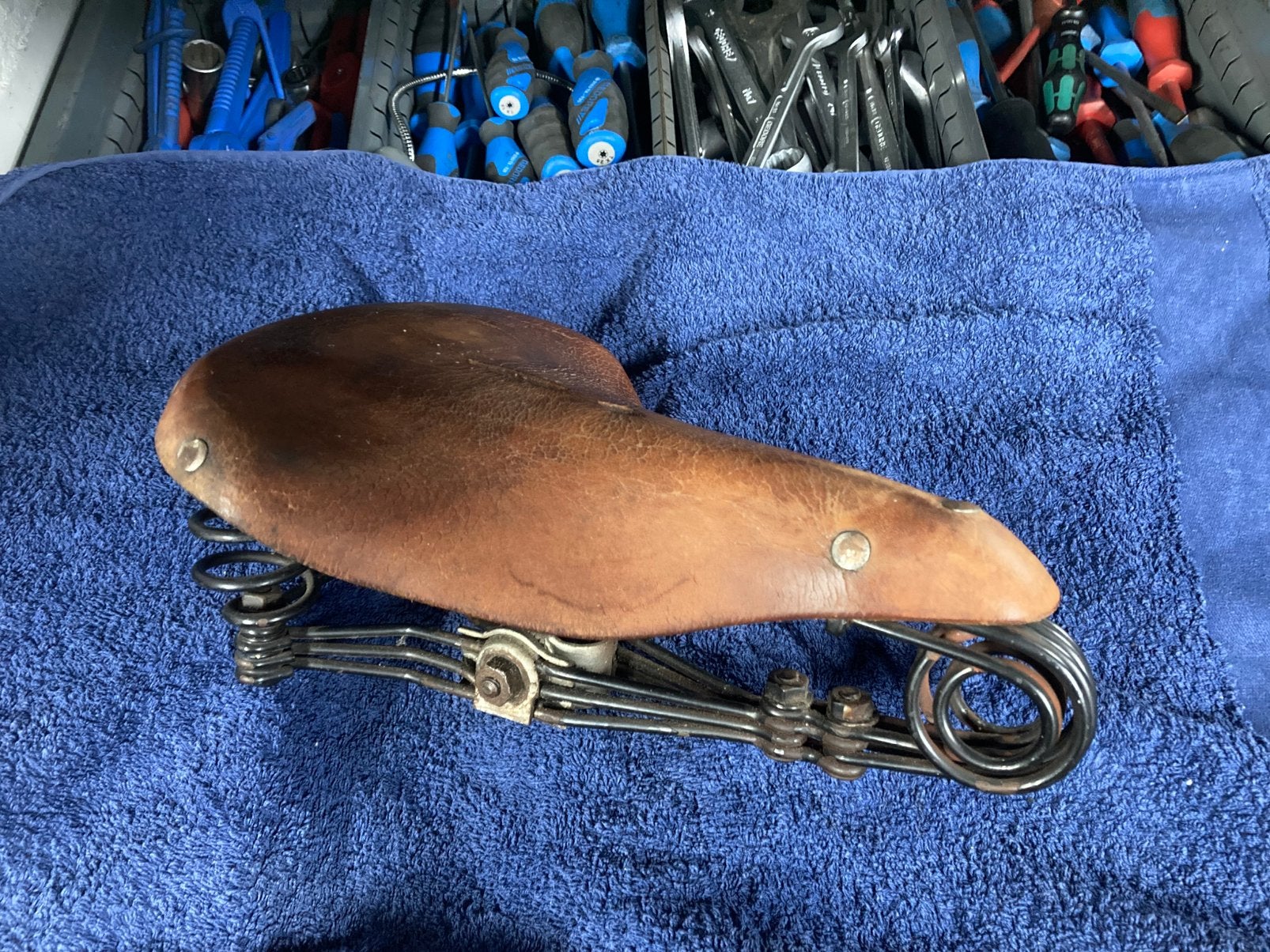 vintage geveerd fiets zadel van lepper, Ophalen, Zadel