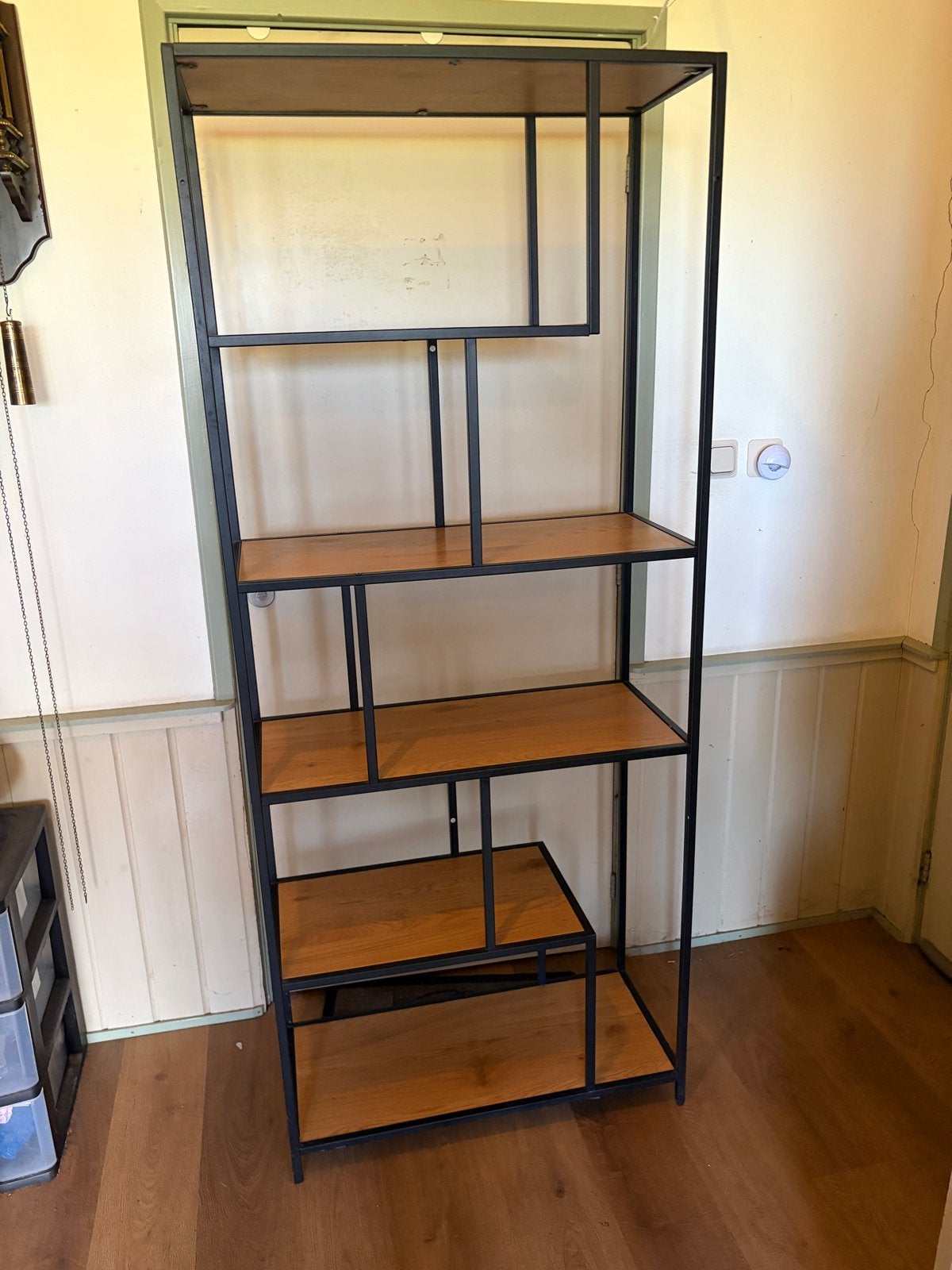 Boekenkast industrieel design 77x35x185 cm, Ophalen, Met plank(en), 50 tot 100 cm, Zo goed als nieuw