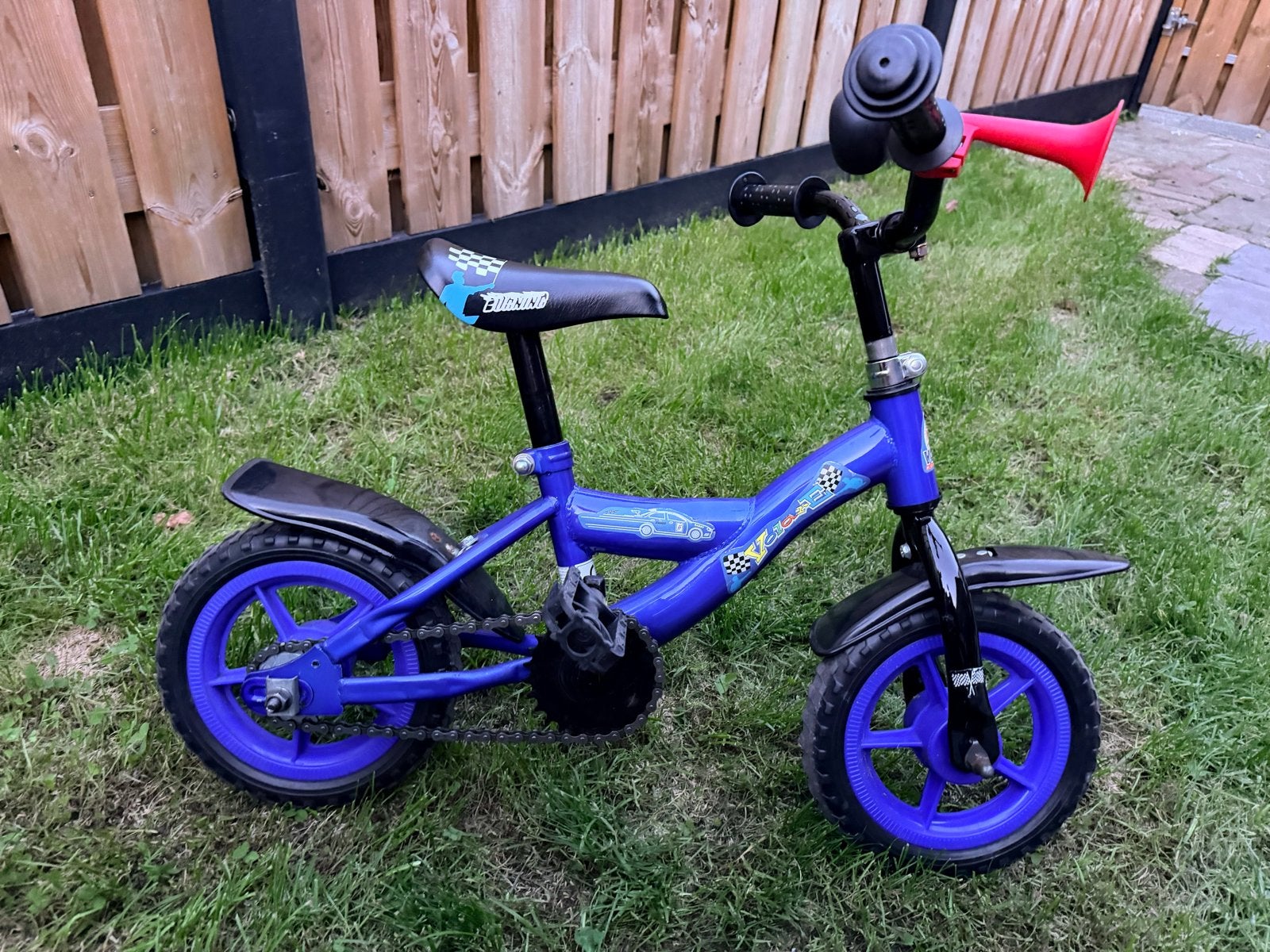 Kinderfiets 14 inch met zijwieltjes – Blauw