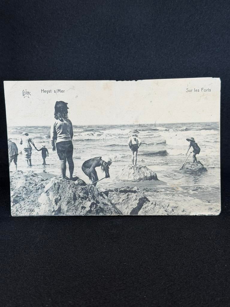 Antieke ansichtkaart Heyst s/Mer Sur les Forts kinderen 1923, Ophalen of Verzenden, 1920 tot 1940, Gelopen, Frankrijk