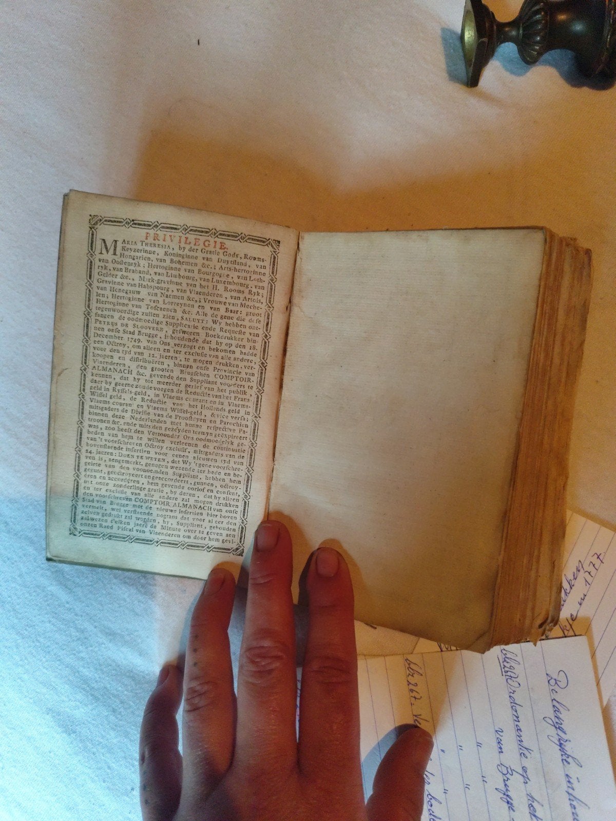 Zeldzaam Antiek Boek: Almanak uit de 18e Eeuw, Ophalen, Onbekend