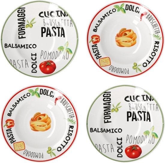 4 pastaborden, Ophalen, Nieuw, Glas, Overige stijlen