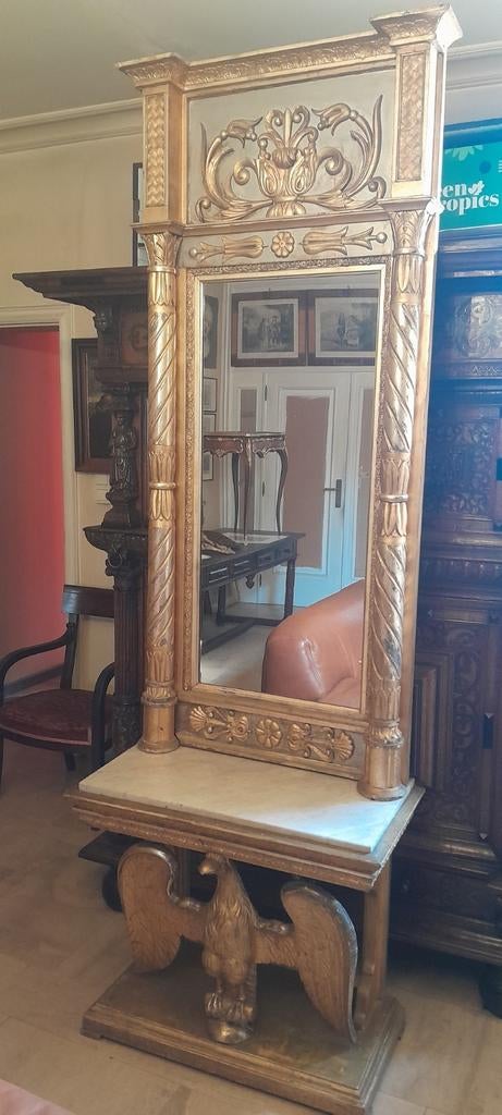 Console en trumeau uit het 19 eeuw  Zweden., Antiek en Kunst, Ophalen