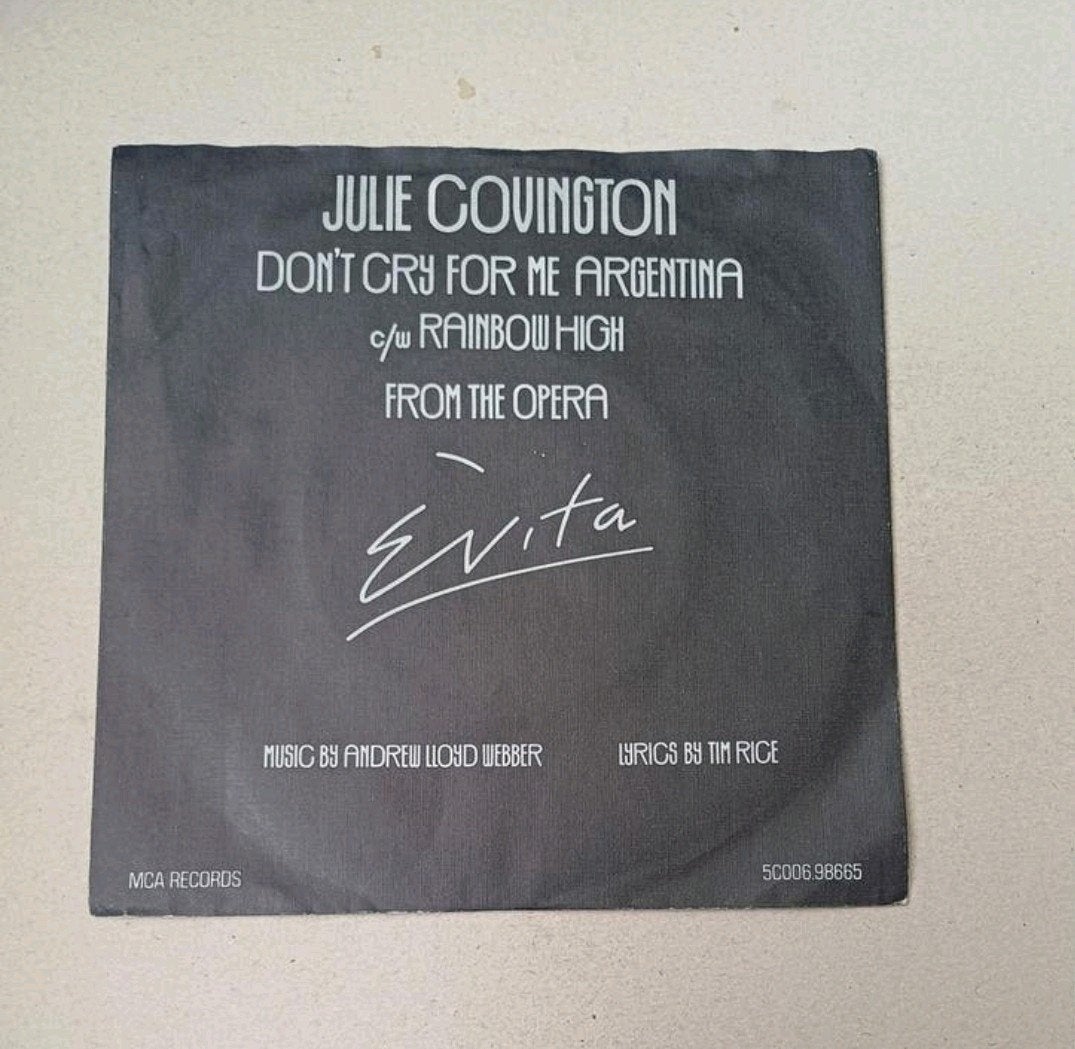 Julie Covington  - Don't Cry For Me Argentina, Gebruikt, 7 inch, Ophalen of Verzenden, Pop
