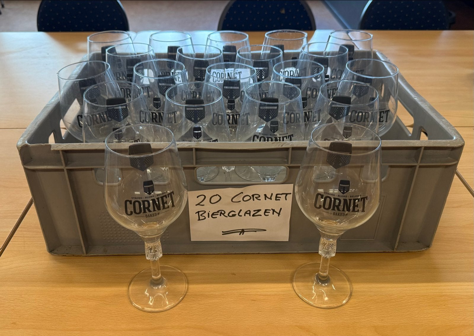 20 Nieuwe Cornet Bierglazen 33 cl - Mooie Hals en Uitstralin, Ophalen of Verzenden, Nieuw