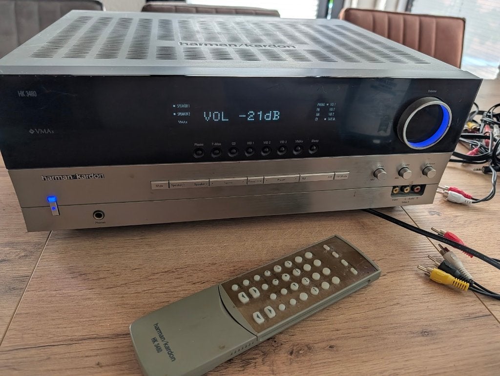 Te koop: harmon / kardon HK 3480 - STEREO RECEIVER, Overige merken, Gebruikt, Ophalen of Verzenden, 120 watt of meer
