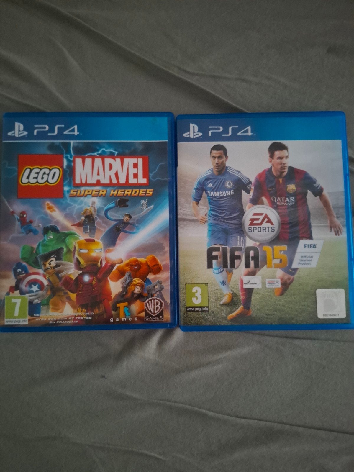 LEGO Marvel Super Heroes & FIFA 15 PS4 Games, Gebruikt, 2 spelers, Vanaf 7 jaar, Ophalen