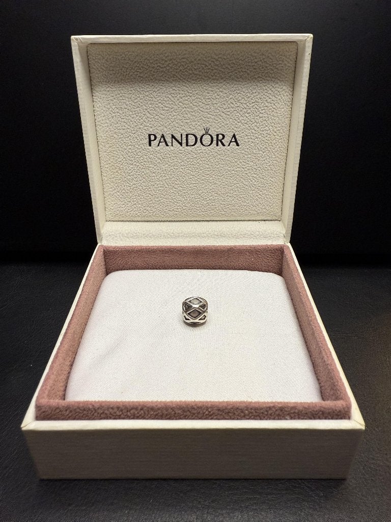 Pandora Web bedel: Sterling Zilver 925/1000, Gebruikt, Pandora, Ophalen of Verzenden, 1 bedel
